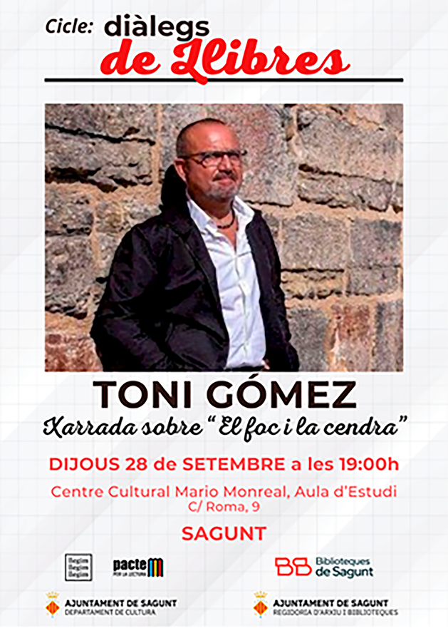 El ciclo ‘Diàlegs de Llibres’ regresa al Centro Cultural Mario Monreal con Antoni Gómez 