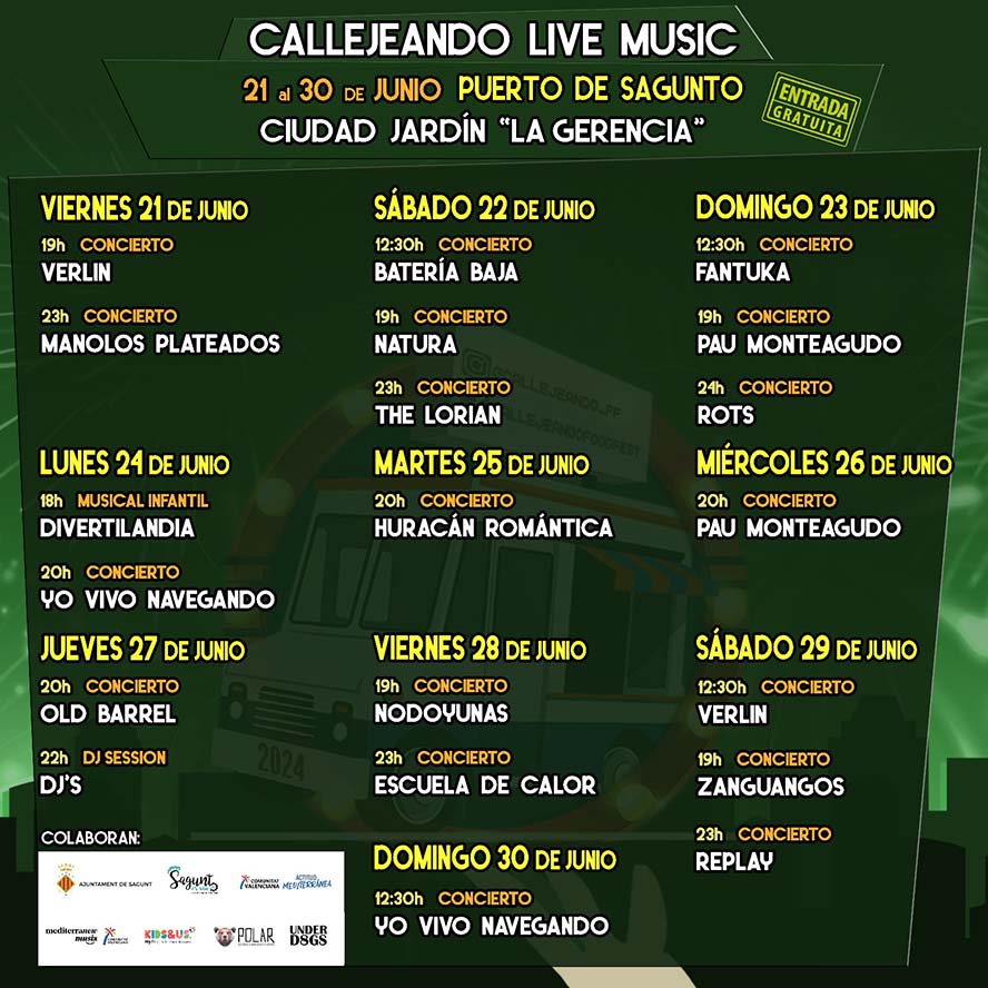 El festival 'Callejeando Food Fest' comienza este viernes en la ciudad jardín de La Gerencia de Puerto de Sagunto