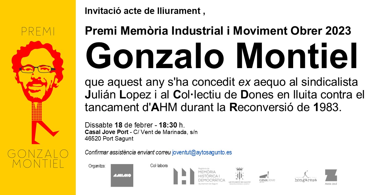 Julián López y el Colectivo de Mujeres que lucharon contra el cierre de AHM son galardonados con el Premio Gonzalo Montiel 2023