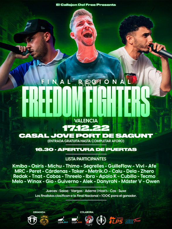 El 17 de diciembre el Casal Jove del Port acoge la final de la zona de Valencia de Freedom Fighters