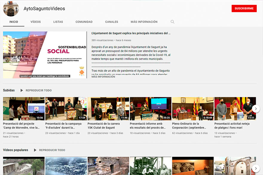 El acto institucional de entrega de medallas en el Día de la Comunidad Autónoma Valenciana se retransmitirá en directo por Youtube 