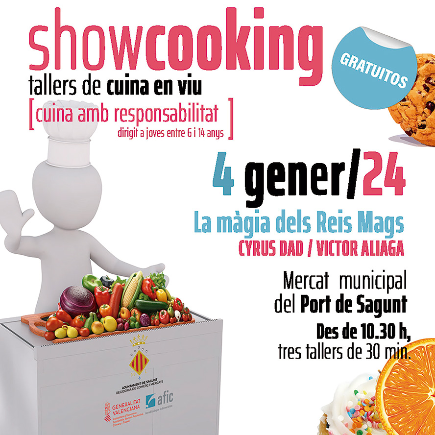 Los mercados municipales acogen mañana y pasado mañana talleres de 'showcooking' y gladiatura