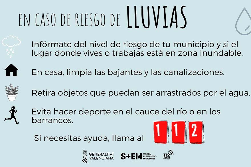 El Ayuntamiento de Sagunto activa las tareas de prevención ante la alerta por fuertes lluvias previstas para esta semana