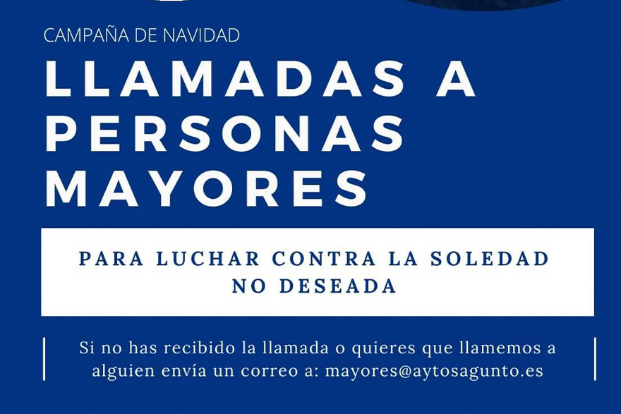 El Ayuntamiento de Sagunto vuelve a impulsar la campaña para llamar a las personas mayores en Navidad