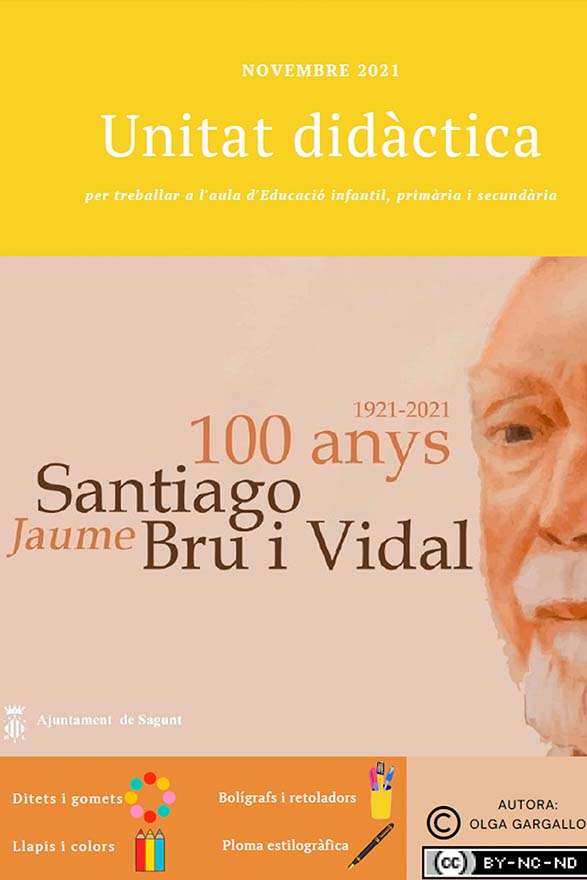 La concejalía de Educación del Ayuntamiento de Sagunto presenta la unidad didáctica '100 anys, Santiago / Jaume Bru i Vidal' para trabajar en aulas de Infantil, Primaria y Secundaria