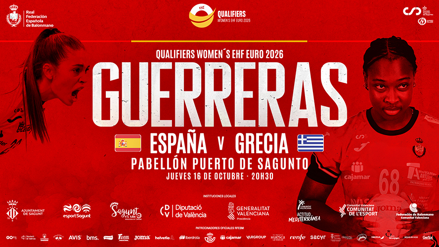 El partido de balonmano femenino España-Grecia se disputa en Puerto de Sagunto el 16 de octubre