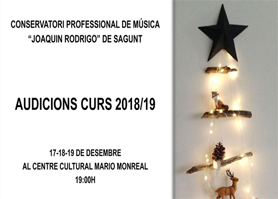 El conservatorio profesional de música Joaquín Rodrigo prepara las audiciones del curso 2018/2019 