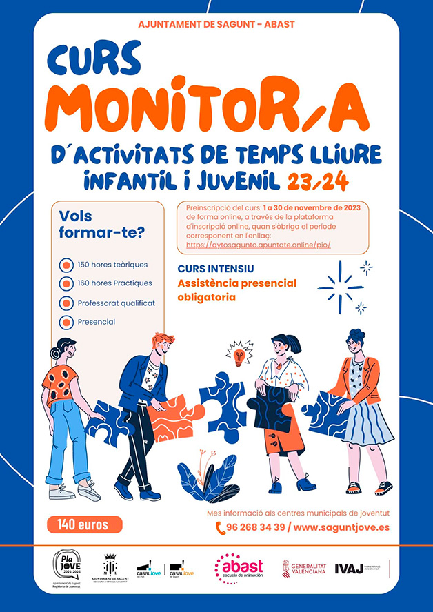 La concejalía de Juventud e Infancia organiza el curso de monitor/a de tiempo libre 2023/2024