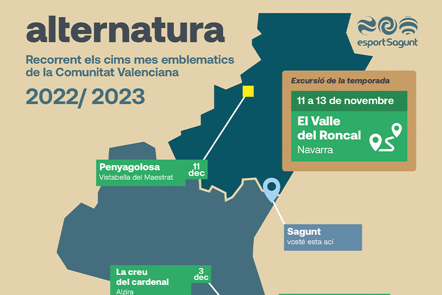 Alternatura programa de octubre a febrero nueve excursiones a los principales picos de la Comunidad Valenciana y una al valle del Roncal