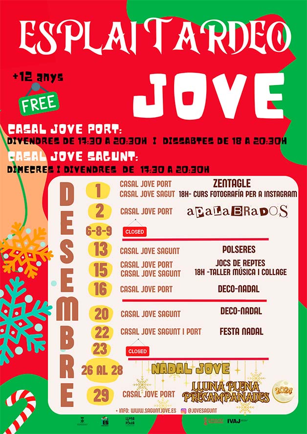 Esplai Tardeo Jove y Ludi Esplai Tardeo, dos espacios para que la juventud del municipio aprenda y se entretenga durante la Navidad