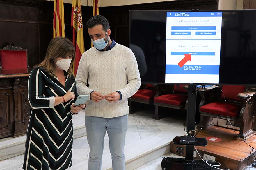El Ayuntamiento de Sagunto presenta su nueva aplicación de empleo ‘Sagunto Emplea’ para ampliar las oportunidades laborales de la ciudadanía
