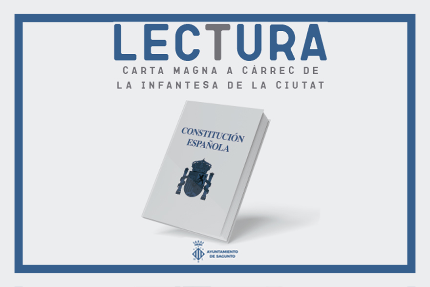 El Ayuntamiento de Sagunto invita a la ciudadanía el Día de la Constitución para una lectura pública a cargo de la infancia