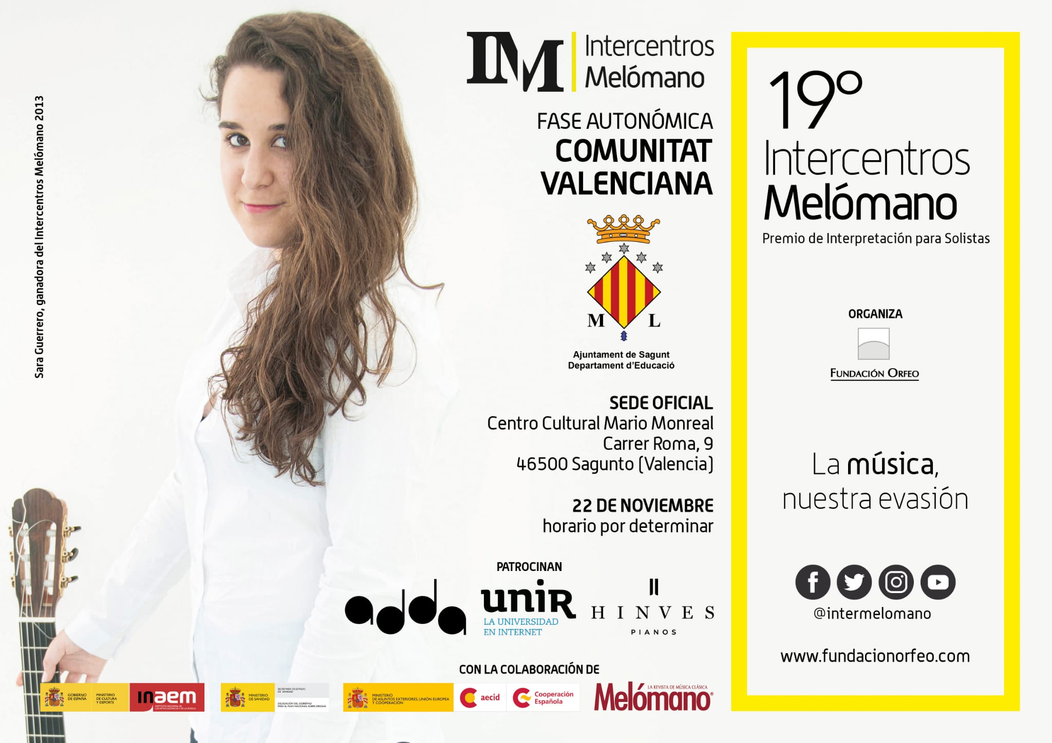 Sagunto será la sede autonómica de la 19ª edición del prestigioso certamen Intercentros Melómano