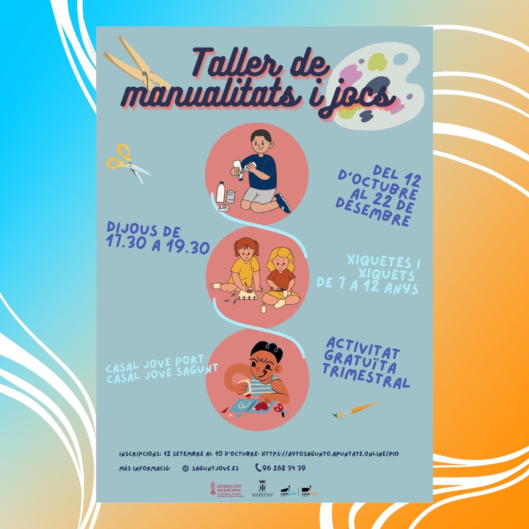 El Casal Joven retoma sus actividades de Manualidades, Brain Up! y Esplai Menut