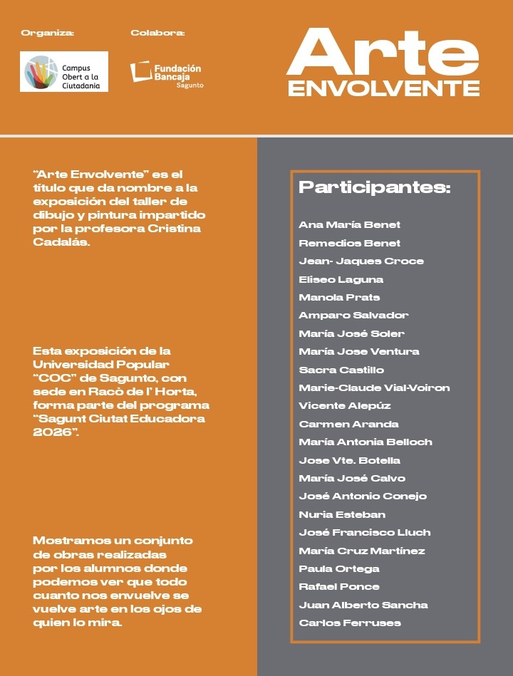 'Arte Envolvente' mostra el talent de l'alumnat del taller de dibuix i pintura del Campus Obert a la Ciutadania
