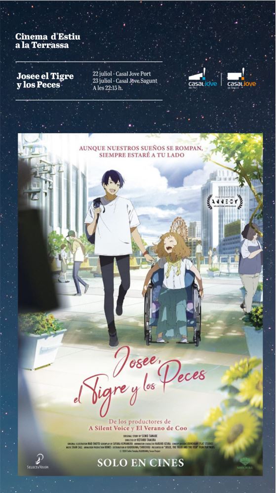 Continúa el Cine de Verano con la película de animación japonesa Josee, el Tigre y los Peces