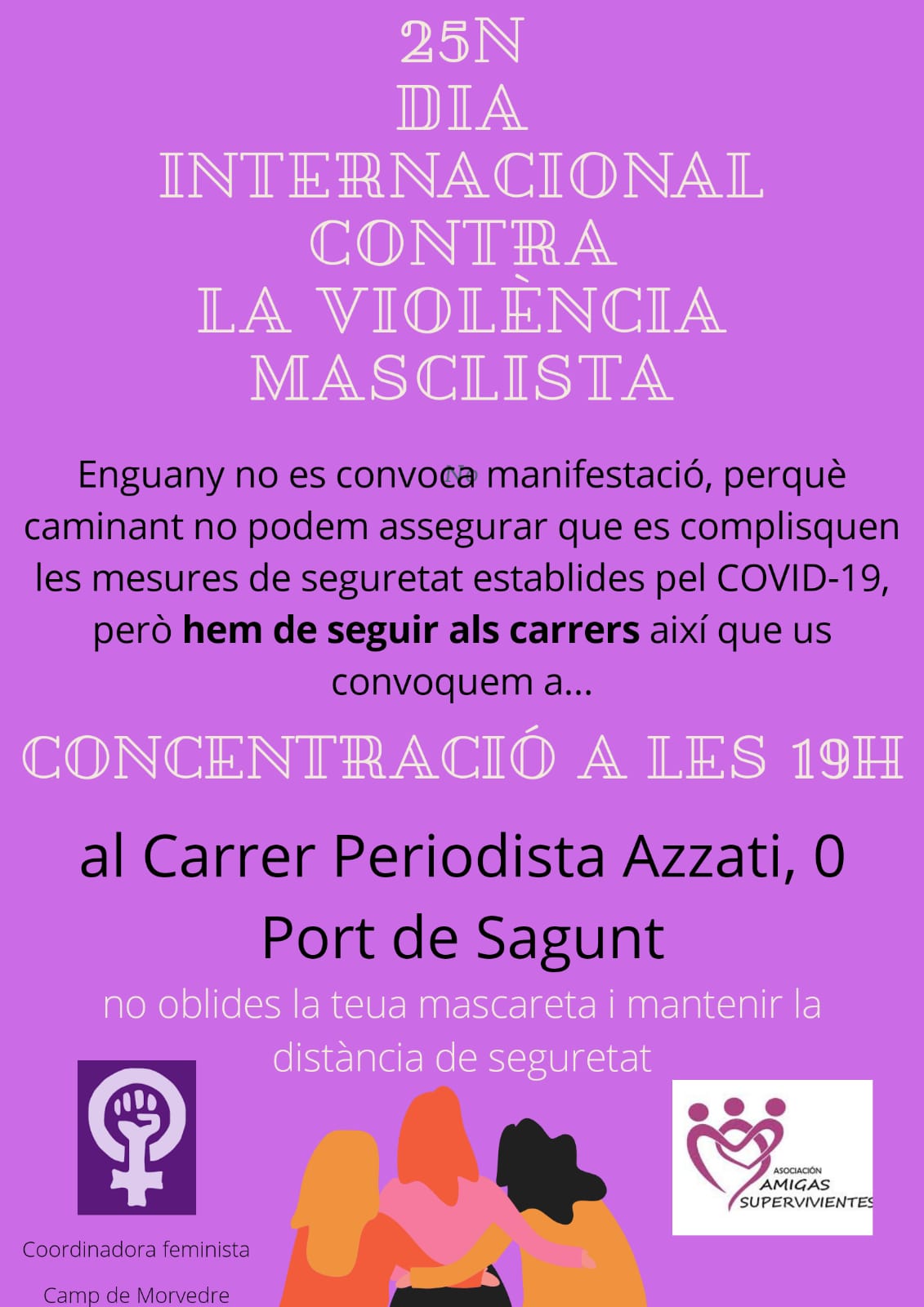 Mañana tendrá lugar una concentración con motivo del 25N, Día Internacional contra la Violencia de Género