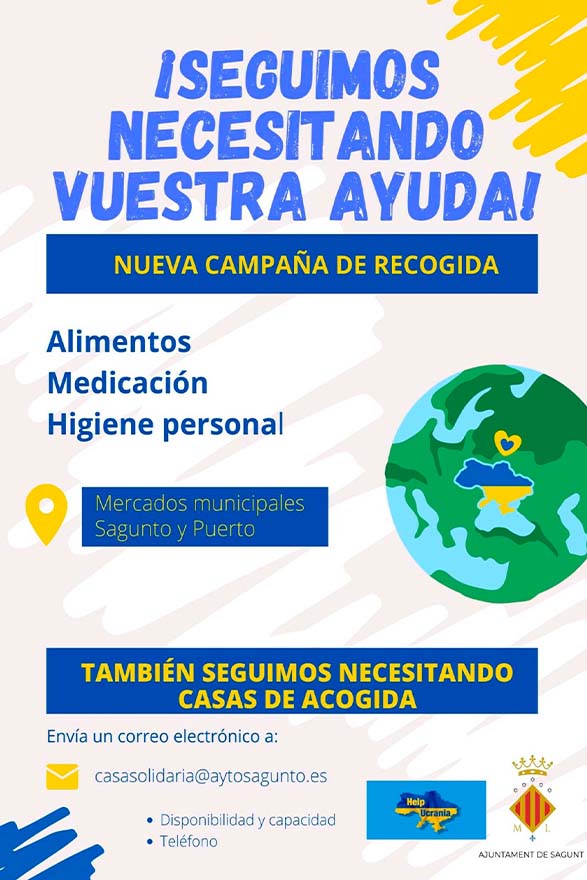 Sagunto inicia una nueva campaña de recogida de materiales para Ucrania