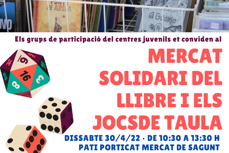 El próximo 30 de abril regresa el Mercado Solidario de libros y juegos de mesa que organizan los grupos de participación juvenil