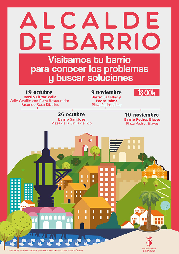  Mañana y pasado la iniciativa Alcalde de barrio visita Las Islas y Padre Jaime y Pedres Blaves