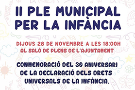 El Ayuntamiento de Sagunto realizará, el próximo jueves, el pleno de la Infancia para conmemorar los derechos del niño