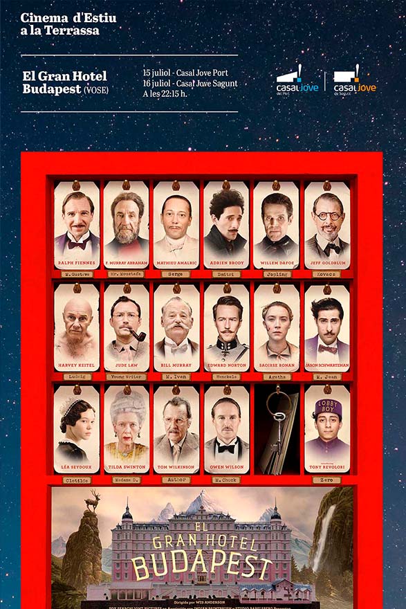 Continúa el Cine de Verano en la terraza de los casales con la proyección de 'El gran hotel Budapest'