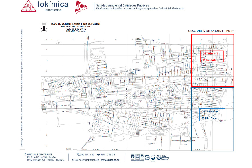 La concejalía de Sanidad continúa los tratamientos de desratización y desinsectación del alcantarillado esta semana y la próxima en Puerto de Sagunto