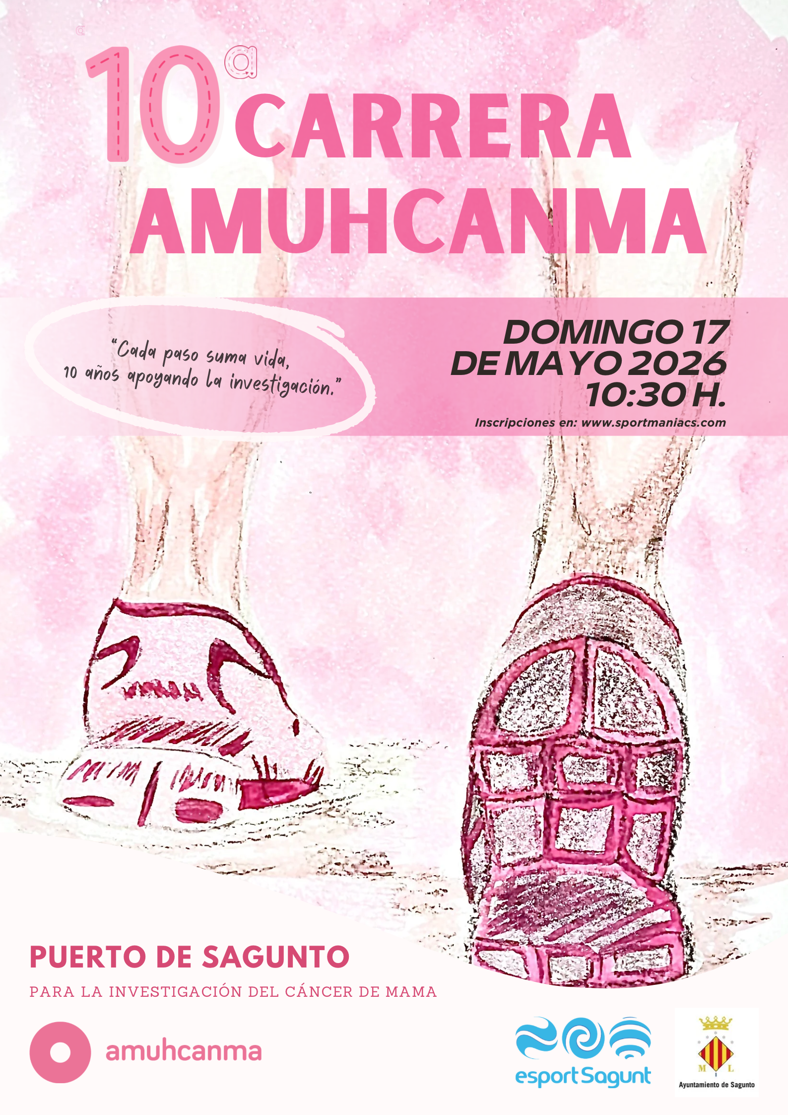 La carrera solidaria de AMUHCANMA celebra su décima edición el próximo 17 de mayo en Puerto de Sagunto