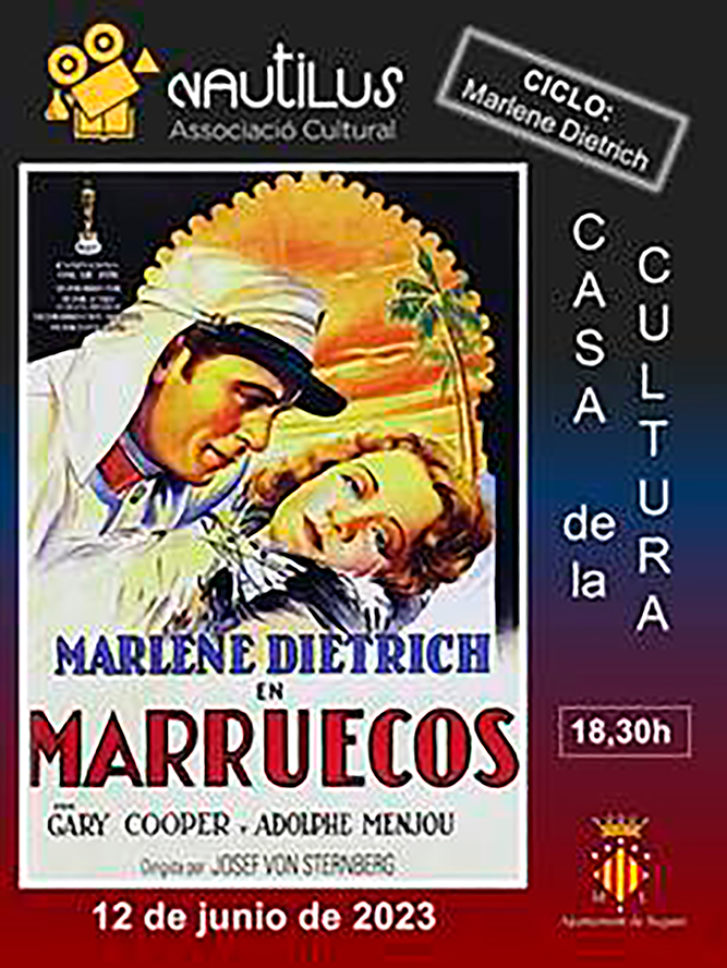 Nautilus proyecta 'Marruecos' en la 2a sesión del ciclo de cine dedicado a la actriz Marlene Dietrich