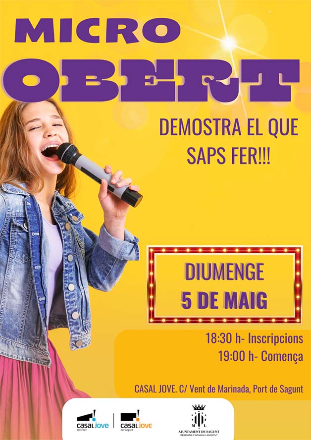 Nueva sesión de Micro Obert este domingo en el Casal Jove de Puerto de Sagunto