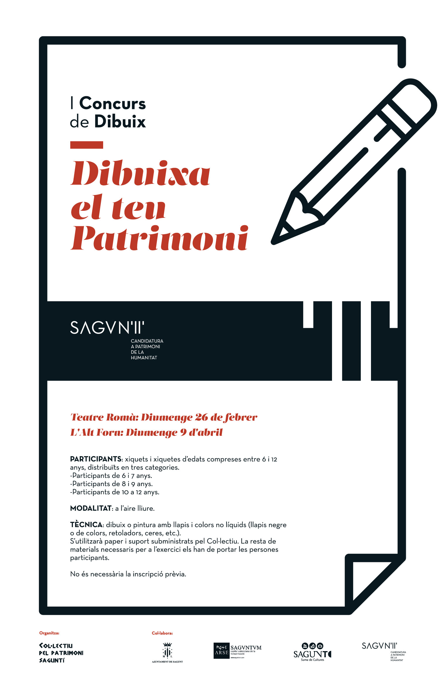 El Col•lectiu pel Patrimoni Saguntí celebra el primer concurso para escolares Dibuixa el teu Patrimoni