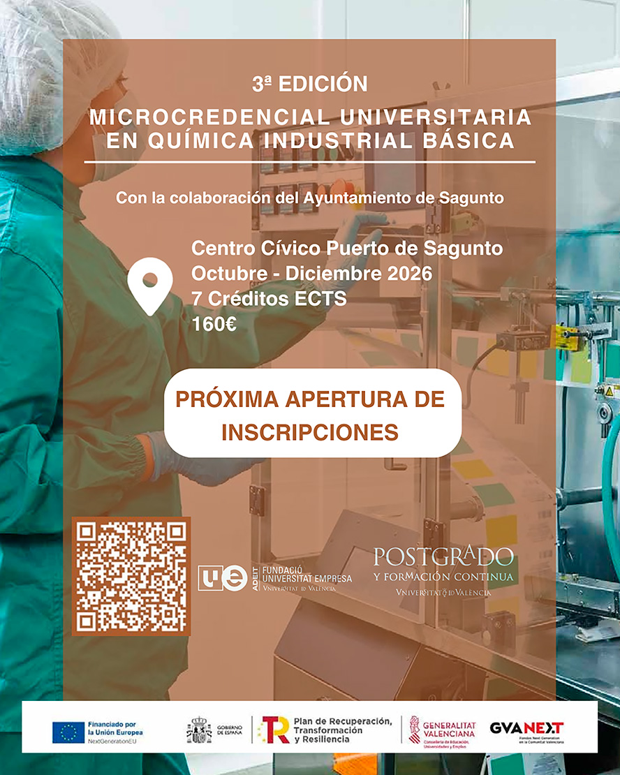 El Ayuntamiento de Sagunto y la Universidad de Valencia preparan la III Microcredencial en Química Industrial Básica