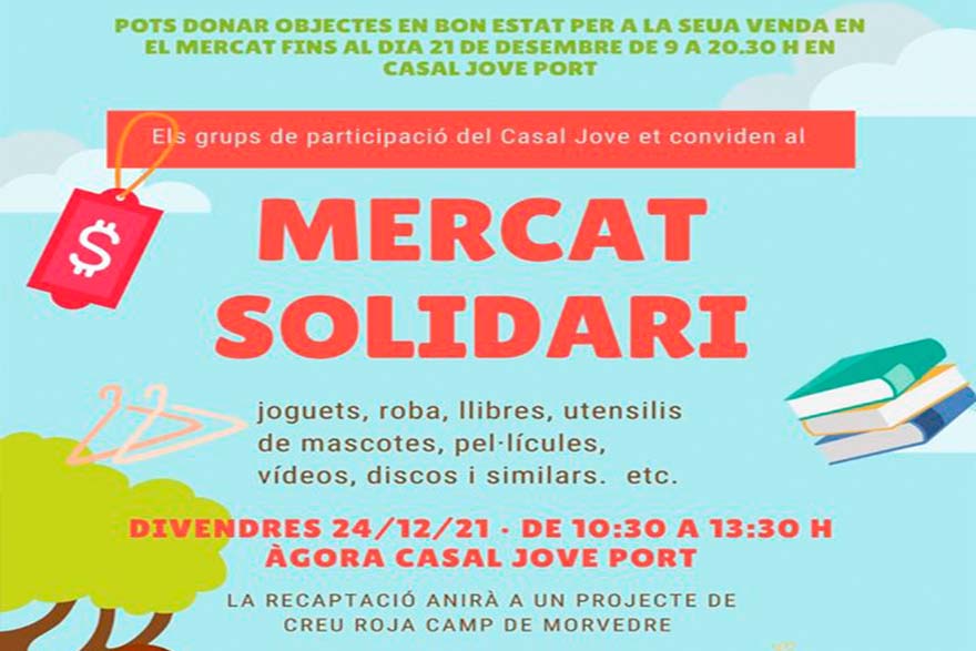 Aplazado el Mercado Solidario al 24 de diciembre a causa de la alta probabilidad de lluvia para mañana