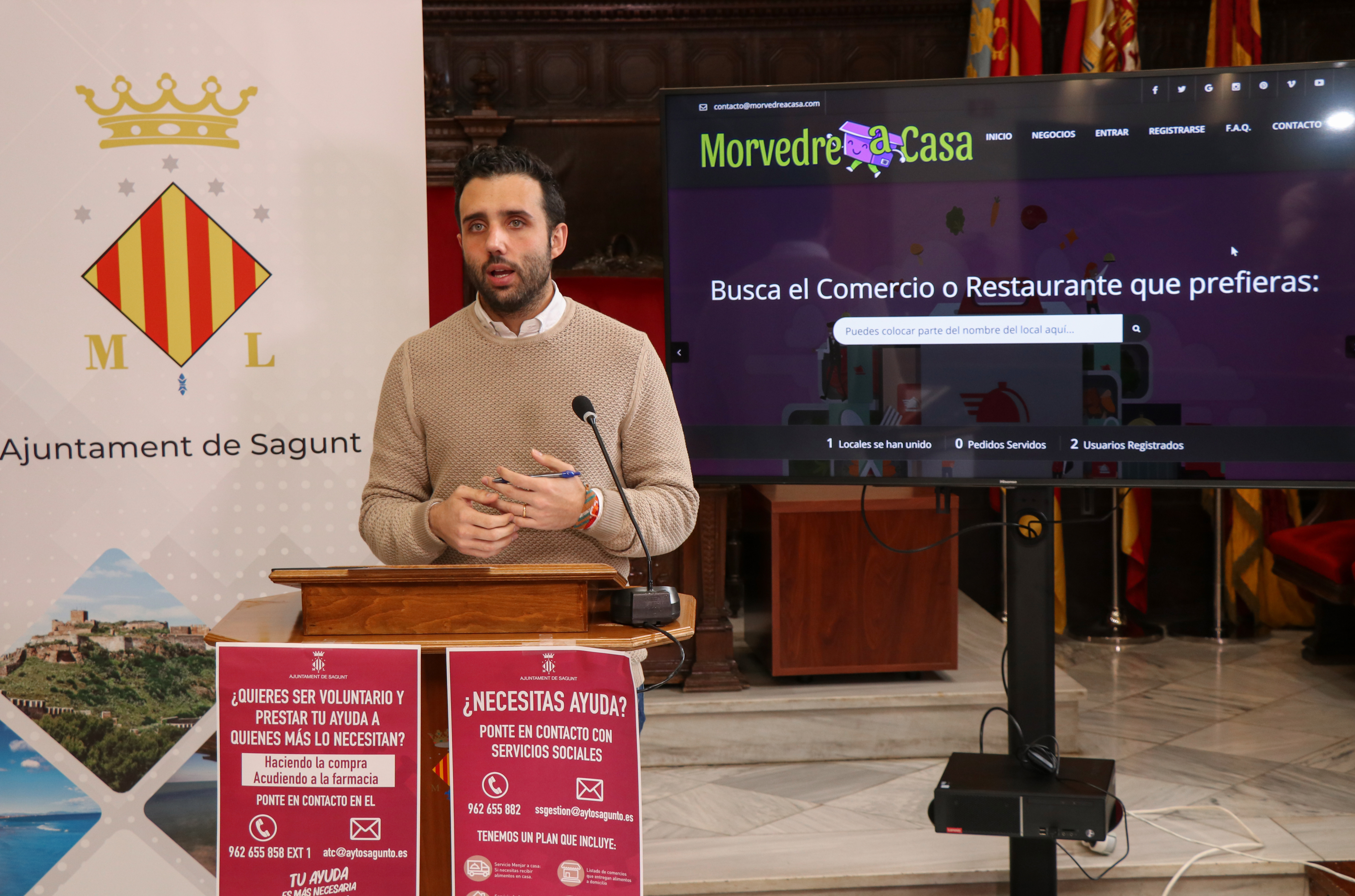 La plataforma Morvedre a Casa que ofrece servicios a domicilio de comercios y restaurantes del municipio ya está disponible