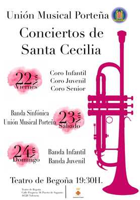 La Unión Musical Porteña ofrece varios conciertos en honor a Santa Cecilia