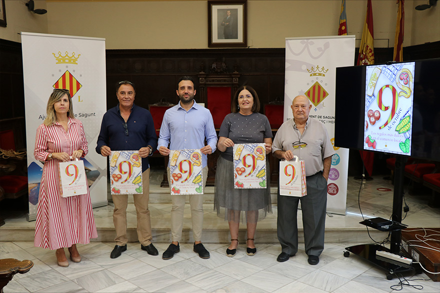 El Ayuntamiento de Sagunto presenta la campaña de promoción ‘Los regalos más dulces en el comercio local’ con motivo del 9 de Octubre