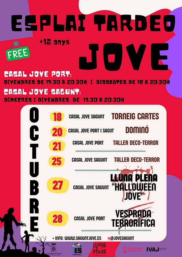 El departamento de Juventud e Infancia comienza la temporada del Esplai Tardeo Jove y Ludi Tardeo Infantil en los centros juveniles de Sagunto