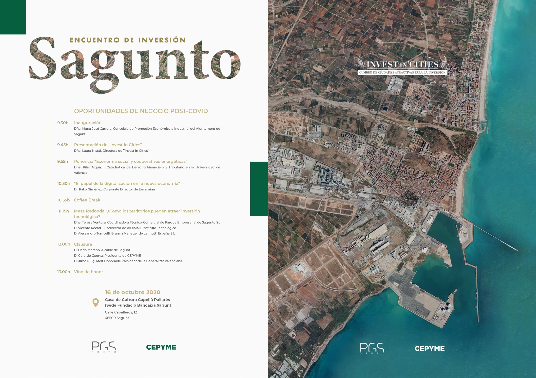 Sagunto celebrará la jornada ‘Encuentro de inversión’ el próximo 16 de octubre