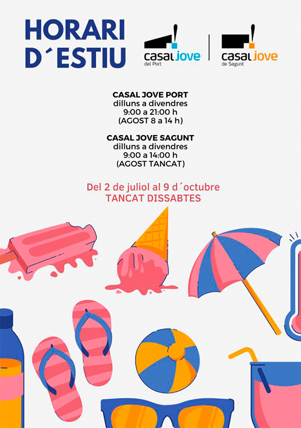 Los casals jóvenes del municipio modifican sus horarios en la temporada estival