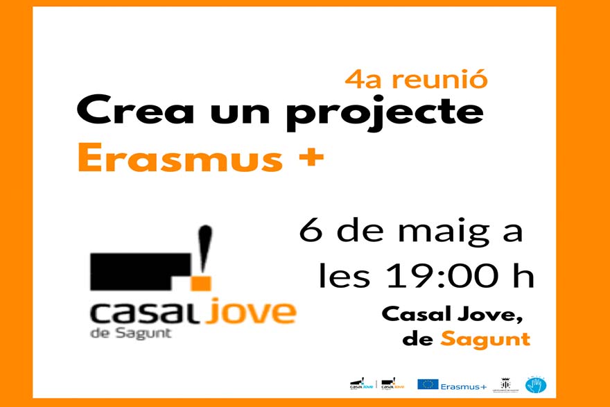 El Casal Jove de Sagunto acogerá mañana la charla ‘Crea un proyecto Erasmus+’