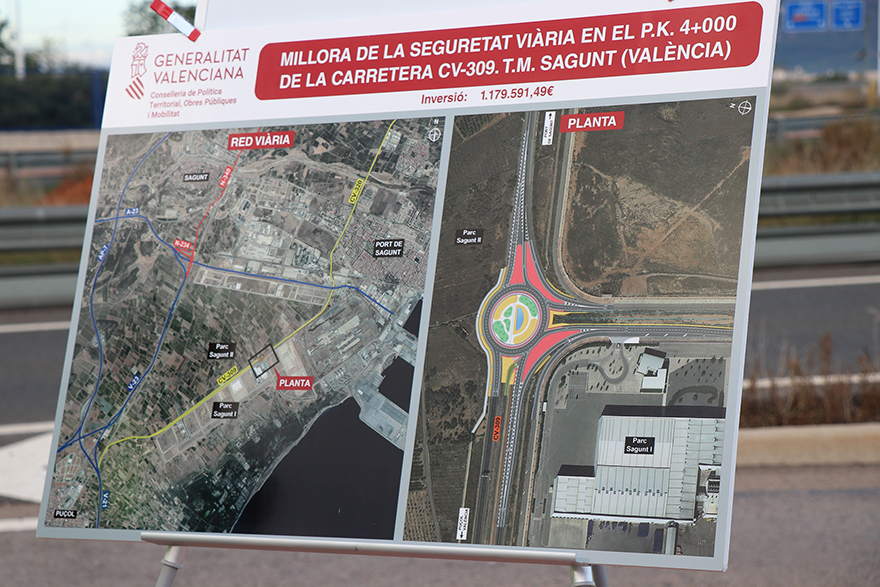 La CV309 dispondrá de una rotonda para mejorar la accesibilidad y la seguridad de Parc Sagunt I