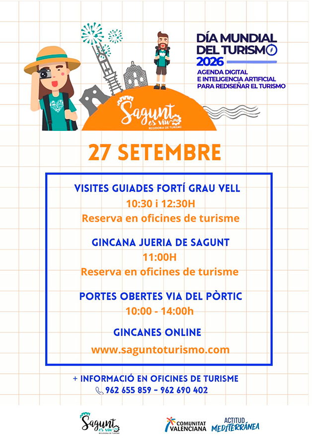 Sagunto celebra el Día Mundial del Turismo con actividades gratuitas para conocer la ciudad