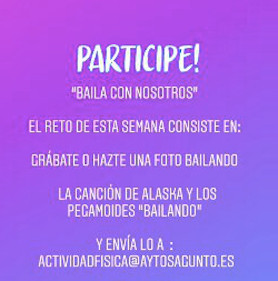 El área de actividad física y salud de Sagunto anima a participar en el reto de grabarse mientras se baila