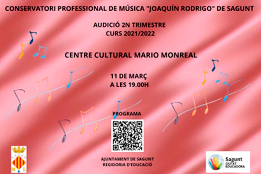 El conservatorio Joaquín Rodrigo pone en escena su segunda audición del curso 2021-2022