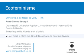 Anna Gimeno Berbegal impartirá el miércoles la conferencia ‘Ecofeminisme’