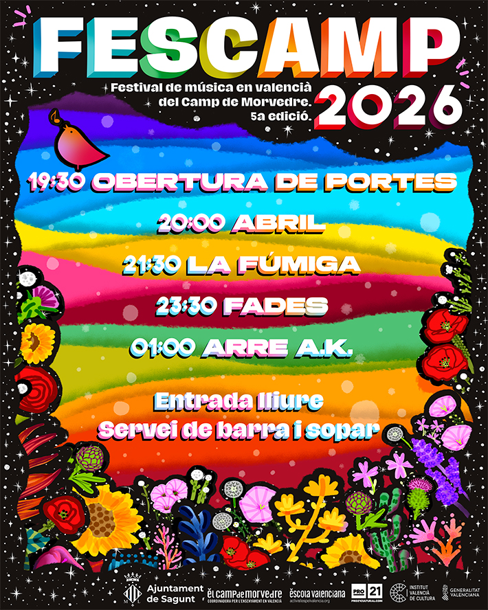 La Fúmiga encapçala el cartell del FesCamp 2026, un festival que se celebra este dissabte 6 de juny a Sagunt